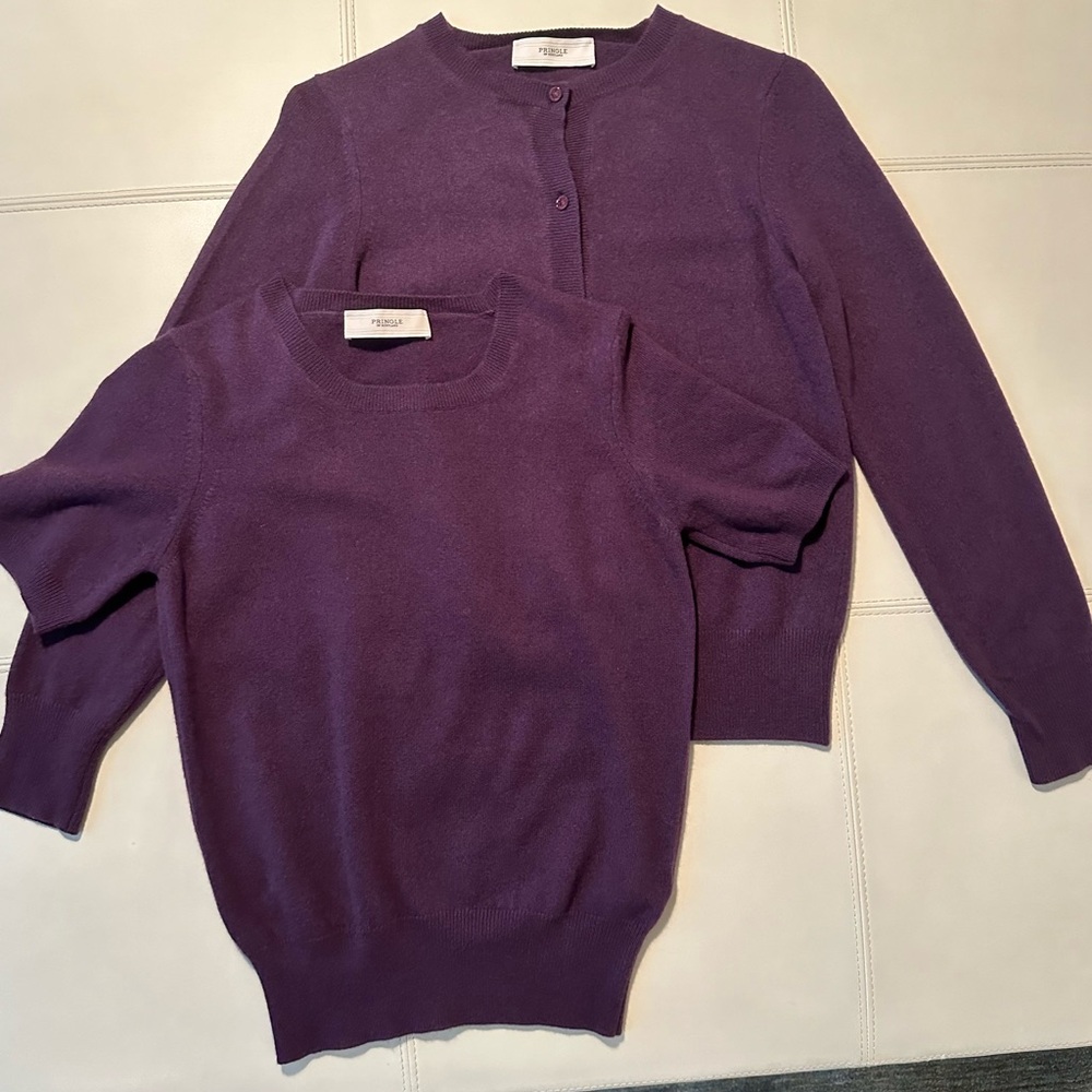 Pringle of Scotland 100% Cashmere Twin Sweater Set